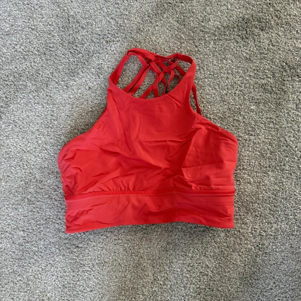 lululemon athletica orange sports bra.